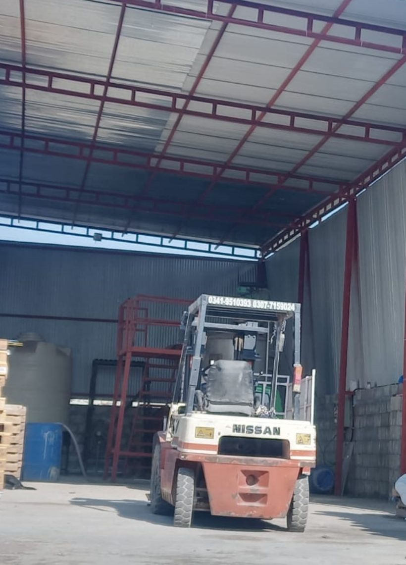 Forklift in the Redox warehouse